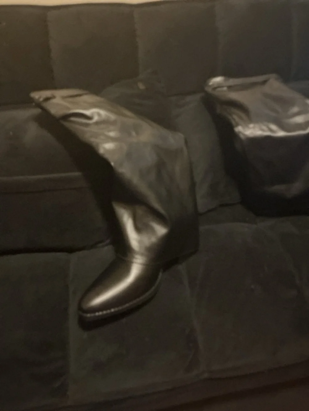 SHEIN Black Over-the-Knee Folded Shaft Boots